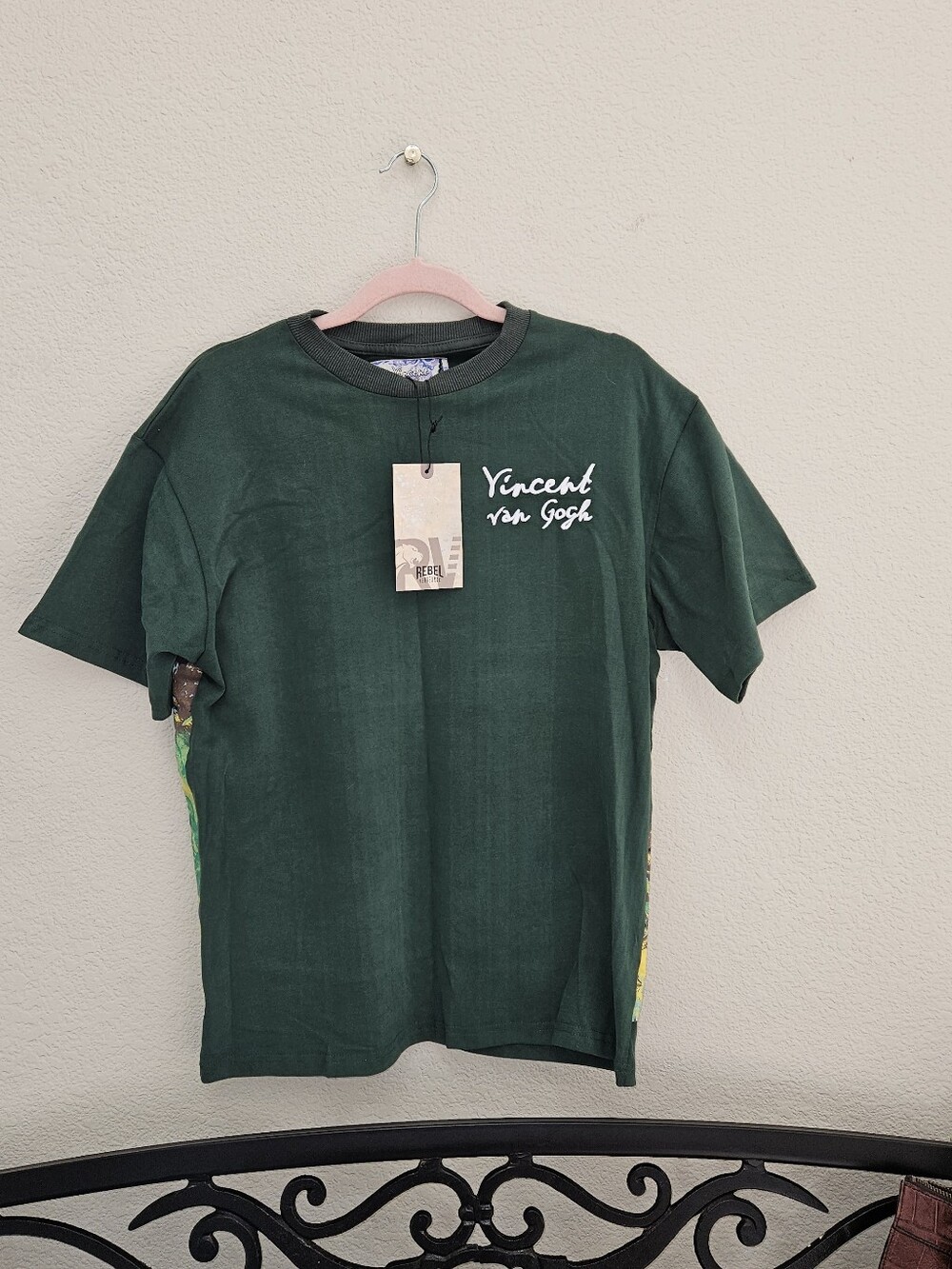 Rebel Vengeance Vincent Van Gogh Dark Green Graphic T-Shirt
